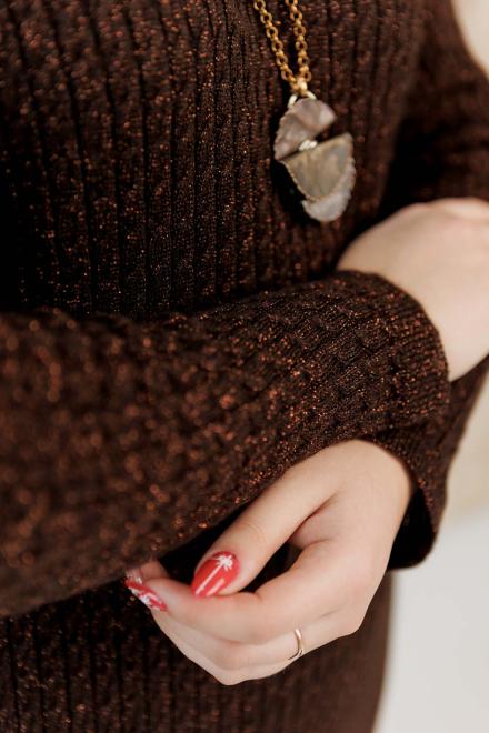 Сукня шоколад з люрексом Андреа