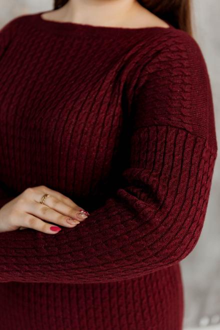 Сукня бордо з люрексом Андреа