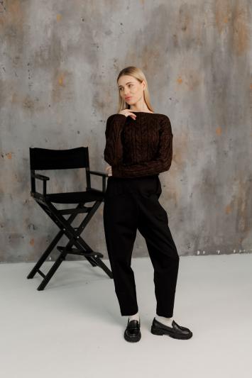 Кроп-джемпер шоколад с люрексом Асоль