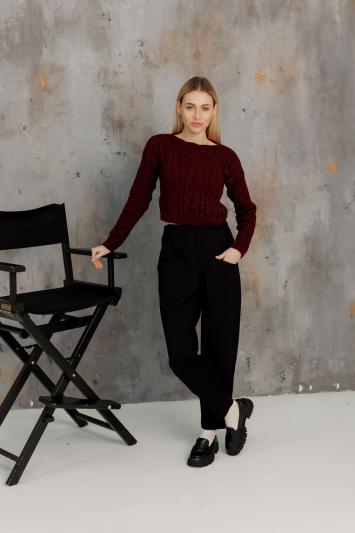 Кроп-джемпер бордо с люрексом Асоль