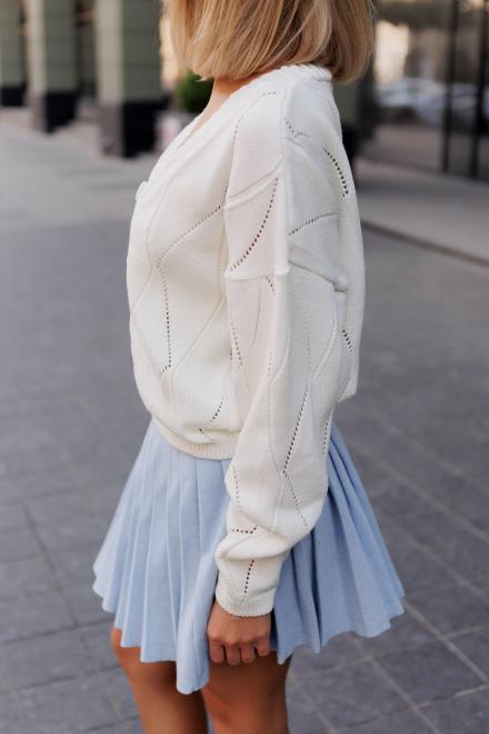Кардиган женский ажурный молочный