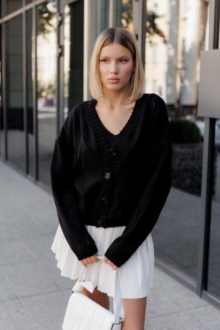 Кардиган женский ажурный черный