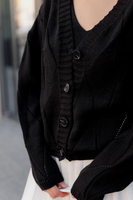 Кардиган женский ажурный черный