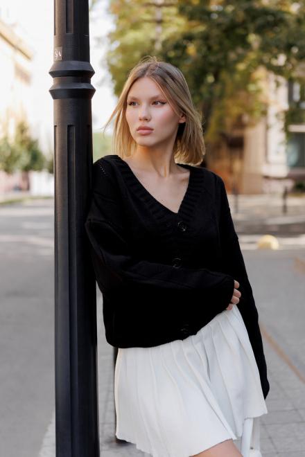 Кардиган женский ажурный черный