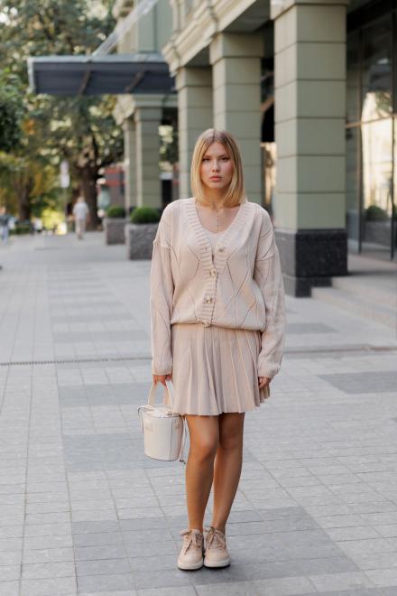 Кардиган женский ажурный бежевый