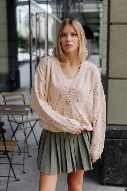 Кардиган женский ажурный бежевый
