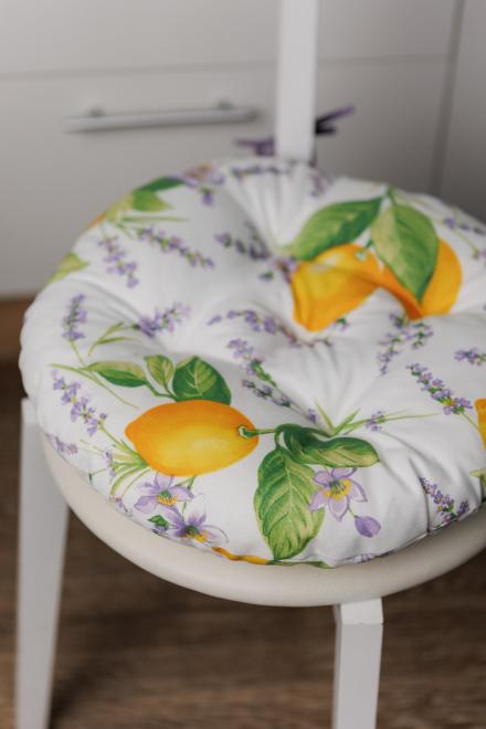 Подушка на стілець D-40,"Lemons & Lavender"