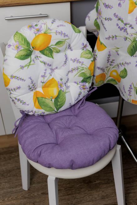 Подушка на стілець D-40,"Lemons & Lavender" Лаванда
