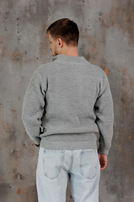 Чоловічий светр на блискавці сірий