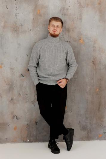 Чоловічий гольф светр сірий