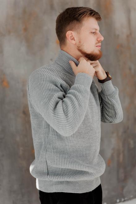Чоловічий гольф светр сірий