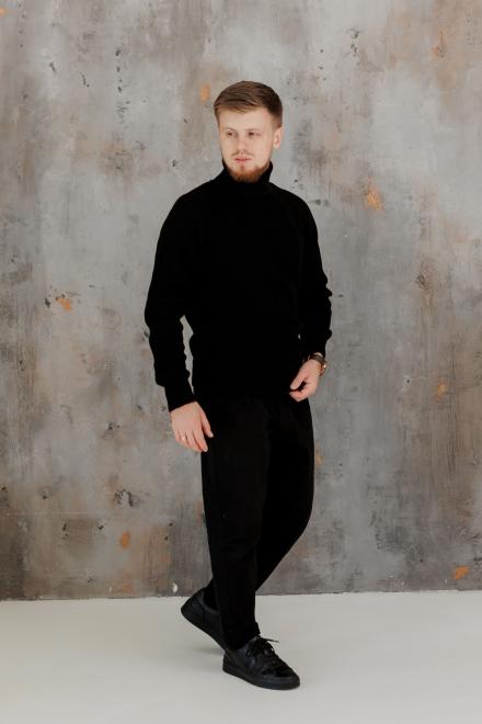 Чоловічий гольф светр чорний