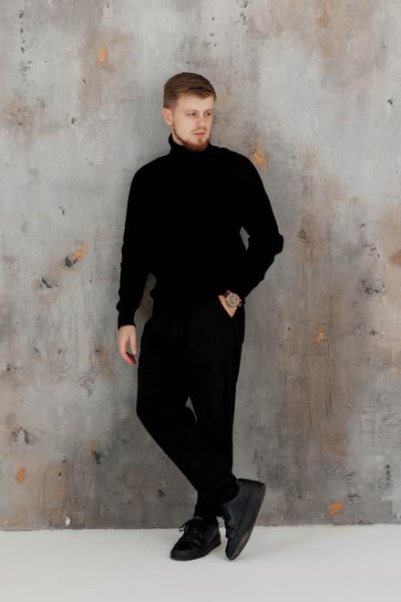 Чоловічий гольф светр чорний