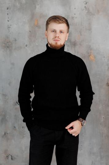 Чоловічий гольф светр чорний