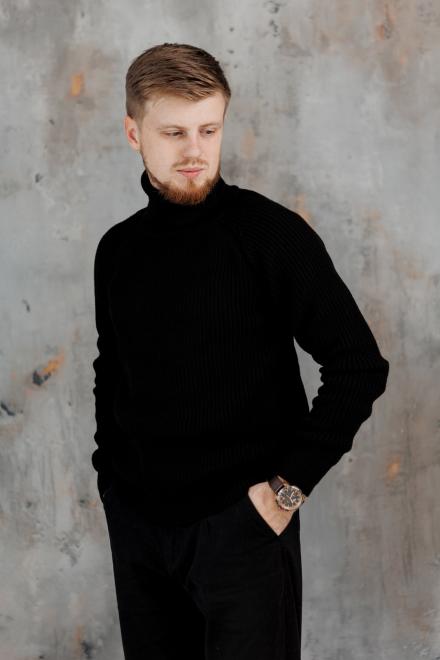 Чоловічий гольф светр чорний