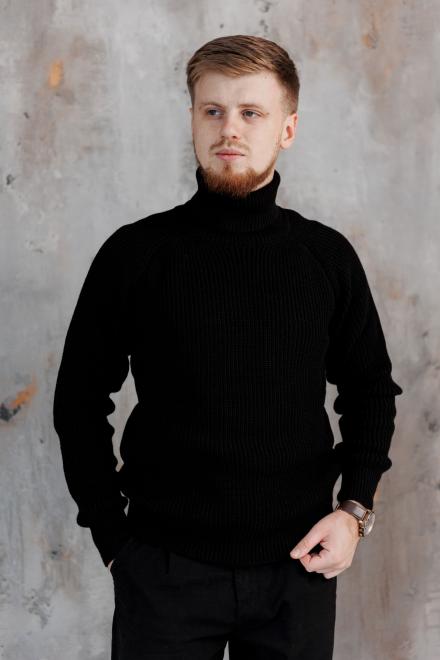 Чоловічий гольф светр чорний