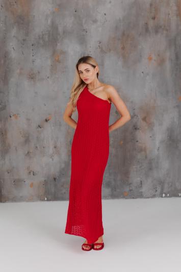Жіноча сукня на одно плече Грація червона