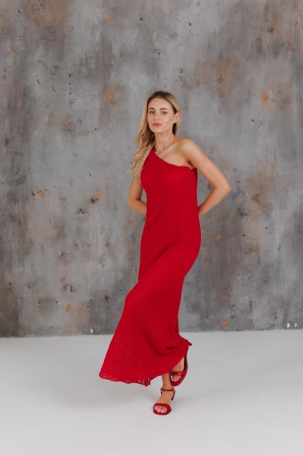 Жіноча сукня на одно плече Грація червона