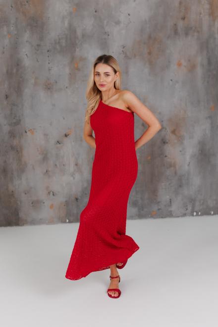 Жіноча сукня на одно плече Грація червона