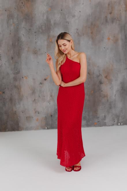 Жіноча сукня на одно плече Грація червона