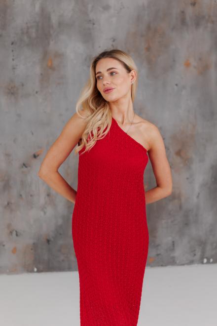 Жіноча сукня на одно плече Грація червона