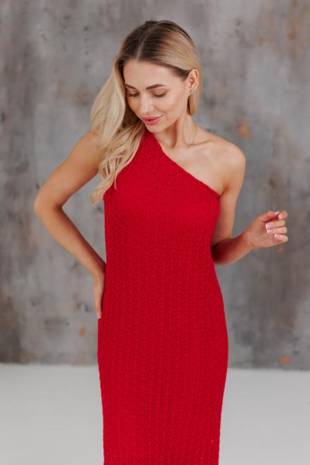 Жіноча сукня на одно плече Грація червона