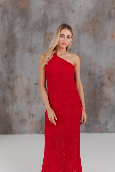Жіноча сукня на одно плече Грація червона