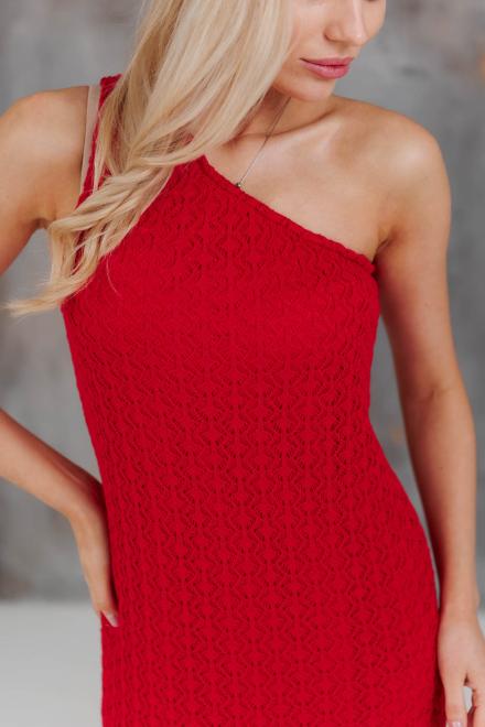 Жіноча сукня на одно плече Грація червона