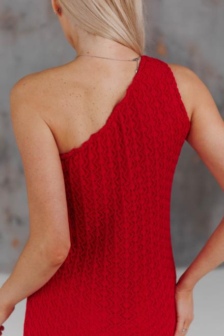 Жіноча сукня на одно плече Грація червона