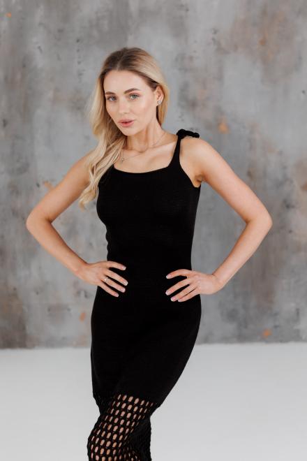 Жіноча в'язана сукня Жюстин чорна