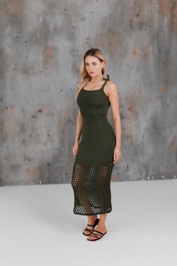 Жіноча в'язана сукня Жюстин олива