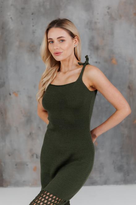 Жіноча в'язана сукня Жюстин олива