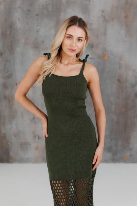 Жіноча в'язана сукня Жюстин олива