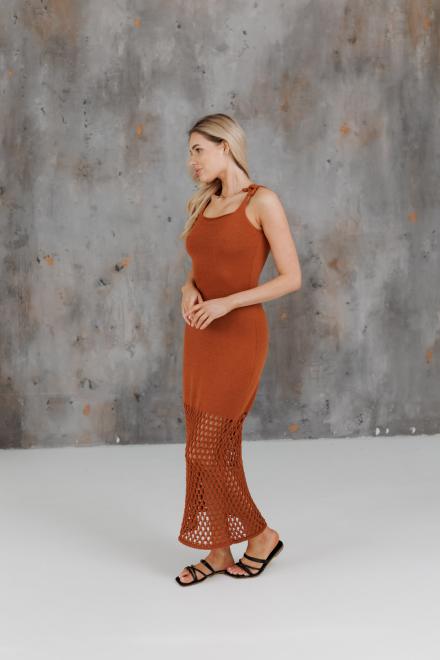 Жіноча в'язана сукня Жюстин бурштинова
