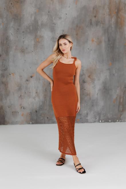 Жіноча в'язана сукня Жюстин бурштинова