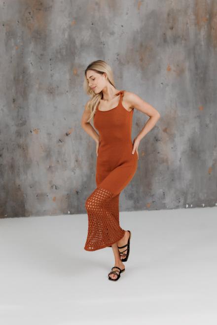 Жіноча в'язана сукня Жюстин бурштинова