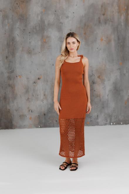 Жіноча в'язана сукня Жюстин бурштинова
