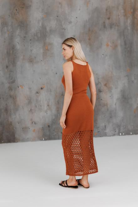 Жіноча в'язана сукня Жюстин бурштинова