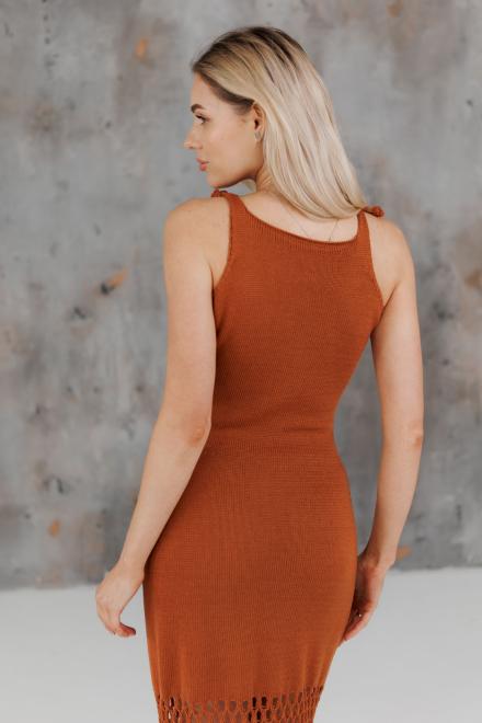 Жіноча в'язана сукня Жюстин бурштинова