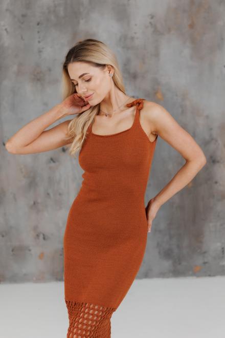 Жіноча в'язана сукня Жюстин бурштинова