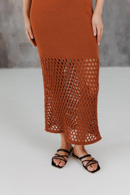 Жіноча в'язана сукня Жюстин бурштинова