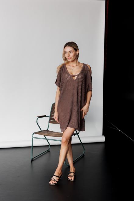 В'язана туніка Тренд шоколад