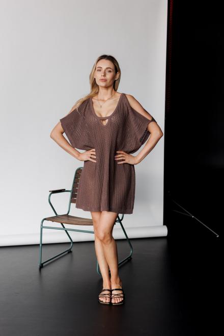 В'язана туніка Тренд шоколад