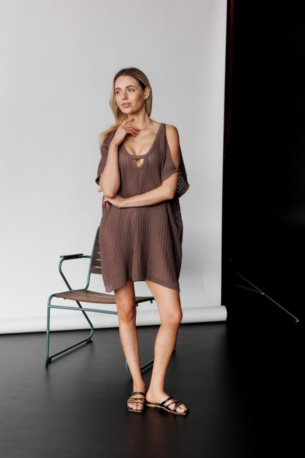 В'язана туніка Тренд шоколад