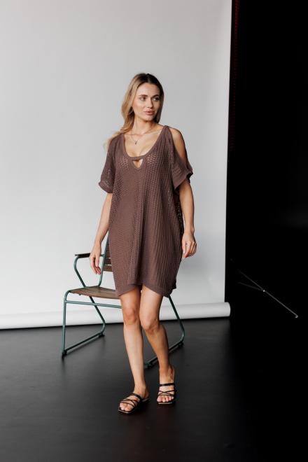 В'язана туніка Тренд шоколад