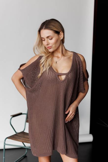 В'язана туніка Тренд шоколад
