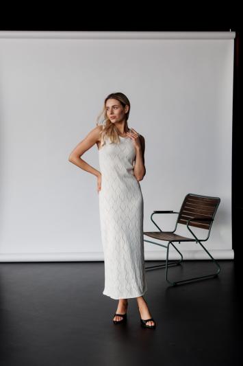 Літнє плаття міді молочне Візерунок