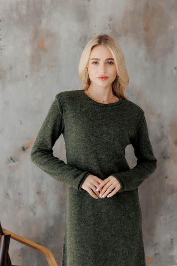 Сукня міді в'язана темно-зелена Ніколь