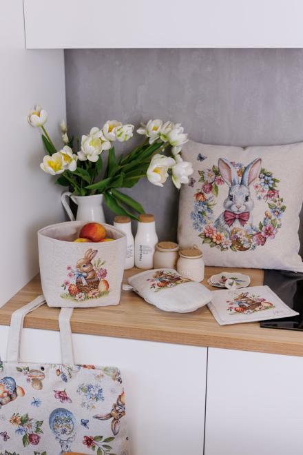 Пасхальная гобеленовая корзина для хлеба Соцветие