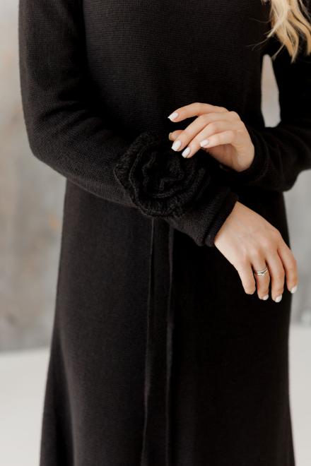 Сукня міді в'язана чорна Ніколь